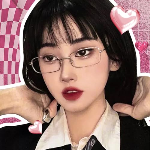 SODQW Fashion Fake Glasses Non Prescription Clear Glasses Frame for Women Blue Light Blocking Rectangle Glasses - Image 4