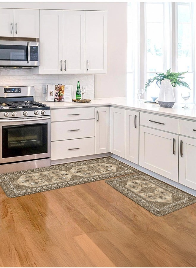 Generic 2 PCS Kitchen Floor Mats Rugs Set, Cushion Floor Carpet, Waterproof, Oil Resistant and Anti-Fatigue PU Standing Mat for Kitchen, Floor, Office, Sink, Laundry 45*75CM+45*120CM  - Image 5
