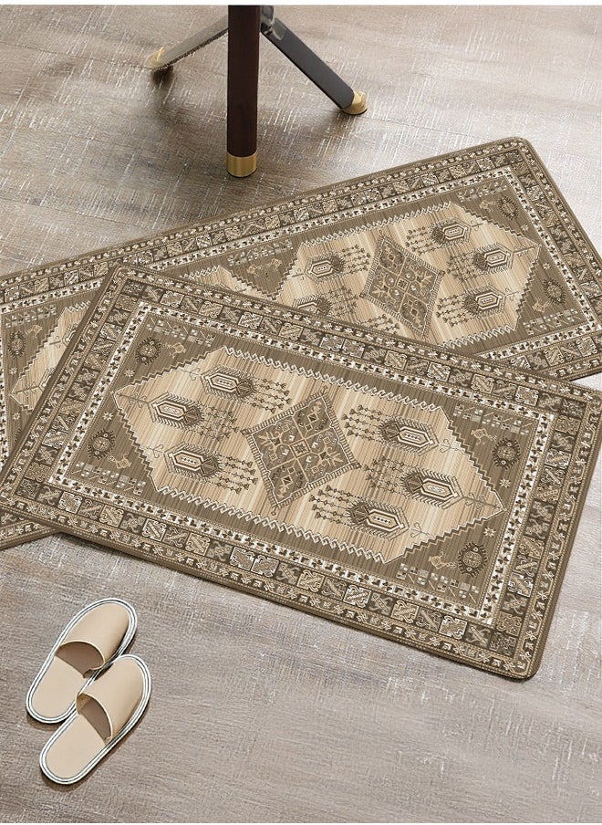 Generic 2 PCS Kitchen Floor Mats Rugs Set, Cushion Floor Carpet, Waterproof, Oil Resistant and Anti-Fatigue PU Standing Mat for Kitchen, Floor, Office, Sink, Laundry 45*75CM+45*120CM  - Image 1