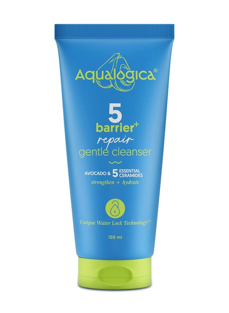 Aqualogica 5 Barrier+ Gentle Face Cleanser with Avocado & 5 Essential Ceramides-100ml | Dry to Normal, Sensitive Skin | Non-Oil Stripping | Gently Cleanses & Hydrates | Men & Women  - Image 1