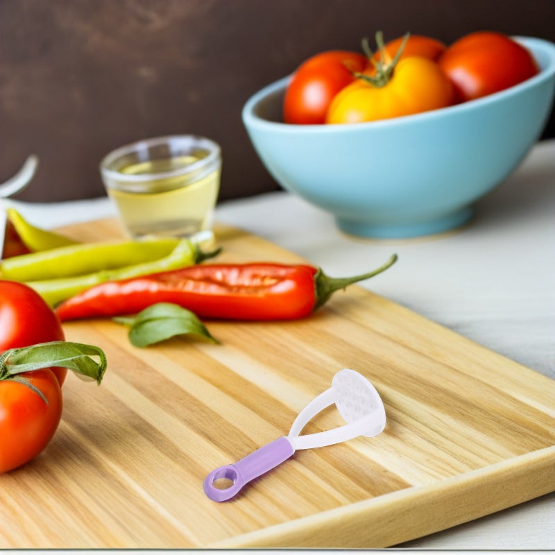 🍳 آلة هرس البطاطس اليدوية من بلاستيك بنفسجي مع مجموعة ١٠ قطع لمستلزمات المطبخ - Image 2