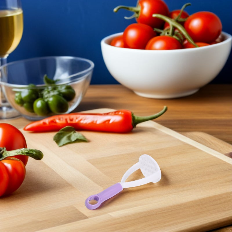 🍳 آلة هرس البطاطس اليدوية من بلاستيك بنفسجي مع مجموعة ١٠ قطع لمستلزمات المطبخ - Image 3