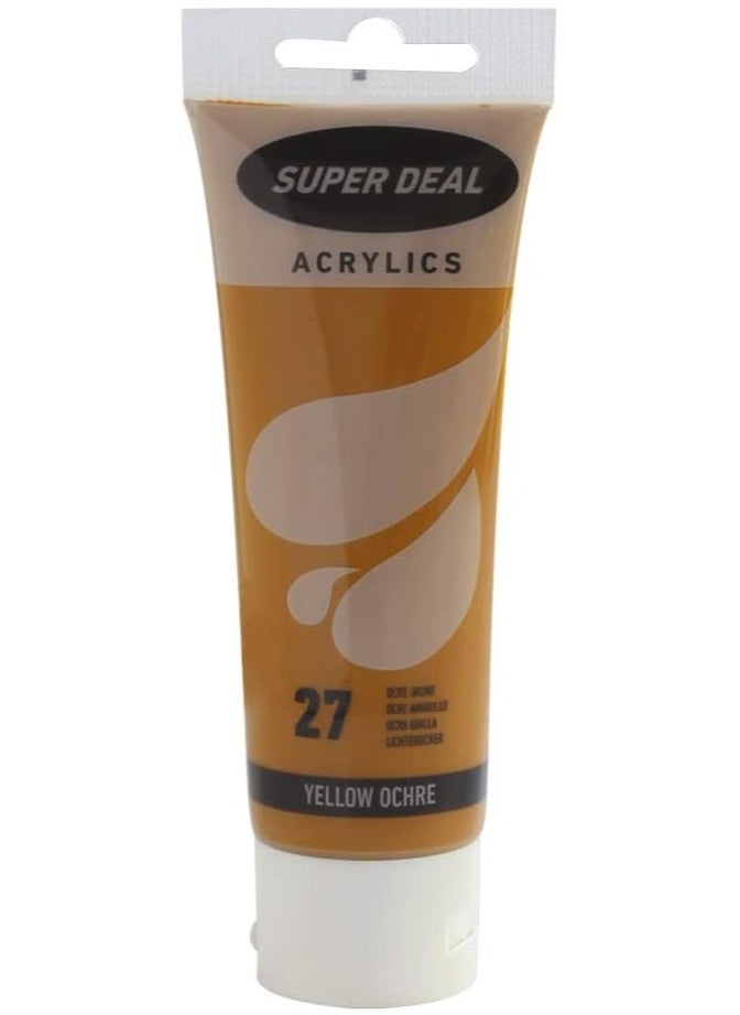 Super Deal Acrylic Color Paint Tube 75ml Yellow Ochre - pzsku/Z28BC5086048CA8459515Z/45/_/1740643292/453b5fa1-4eee-4f7b-9dea-46140969b9d8