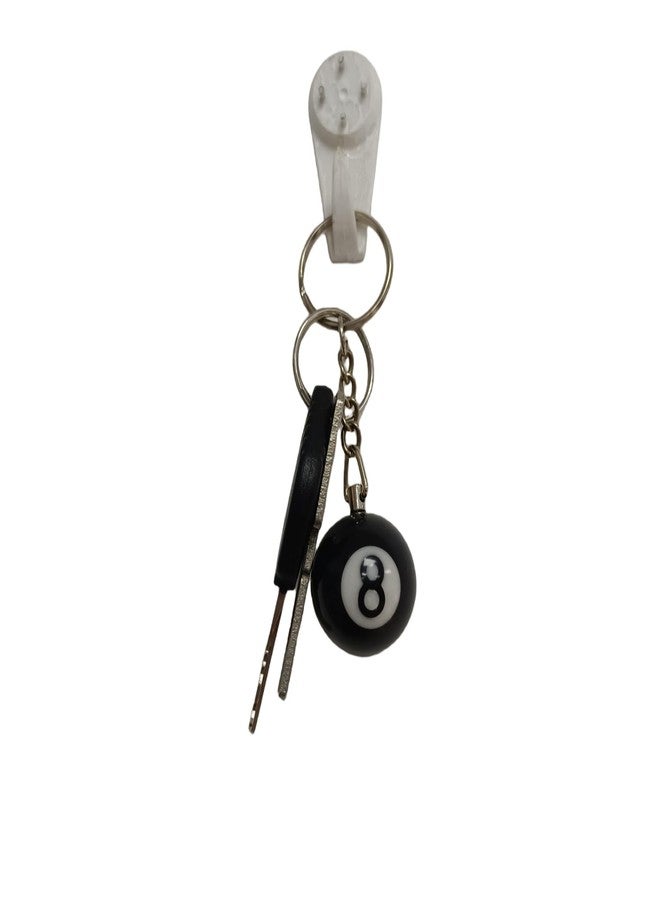 Cafurty 1PCS Black 8 Ball Keychain Pool Ball Keychain 8 Billiard Ball Keychain Lucky Number 8 Ball Resin Ball Jewelry for Men - Diameter 1 Inches - Image 3