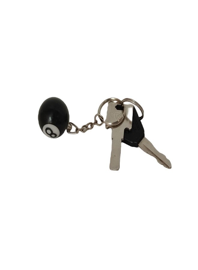 Cafurty 1PCS Black 8 Ball Keychain Pool Ball Keychain 8 Billiard Ball Keychain Lucky Number 8 Ball Resin Ball Jewelry for Men - Diameter 1 Inches - Image 4