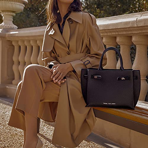 VICTORIA HYDE Tote Bag for Women Large PU Leather Shopper Handbags Vegan Travel Shoulder Bags for Women and Mom Best Gift (Black) - Image 5