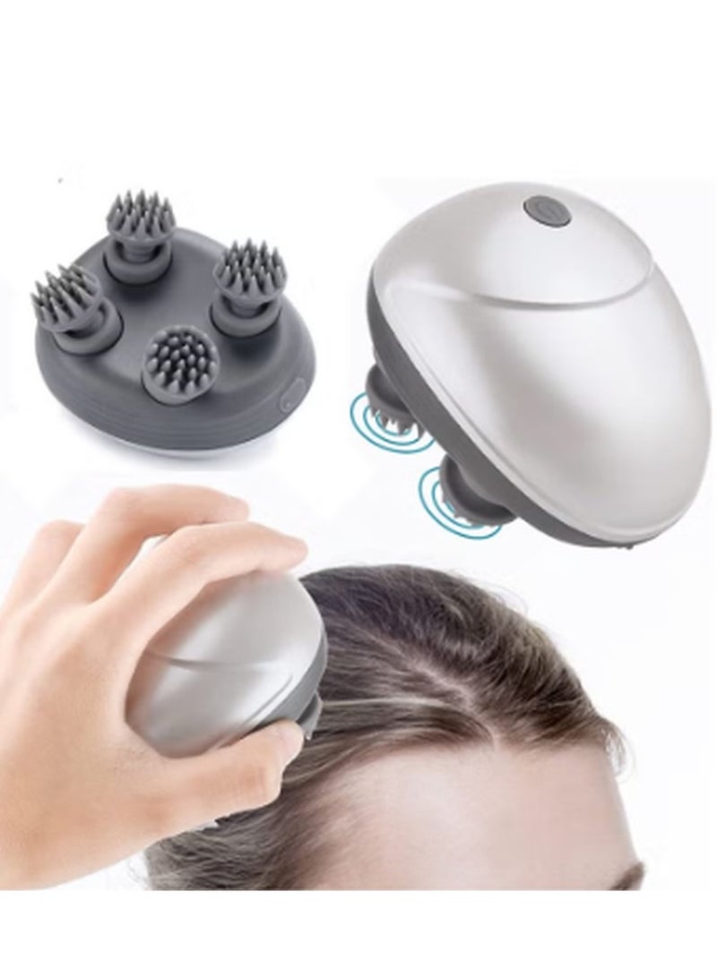 Blueidea Portable Electric Scalp Massager, Waterproof, For Hair Growth, Hair Deep Clean, Head Relaxation, 3 Speed Modes, Handheld Portable Head Scratcher Massager (Sable White) - Image 1