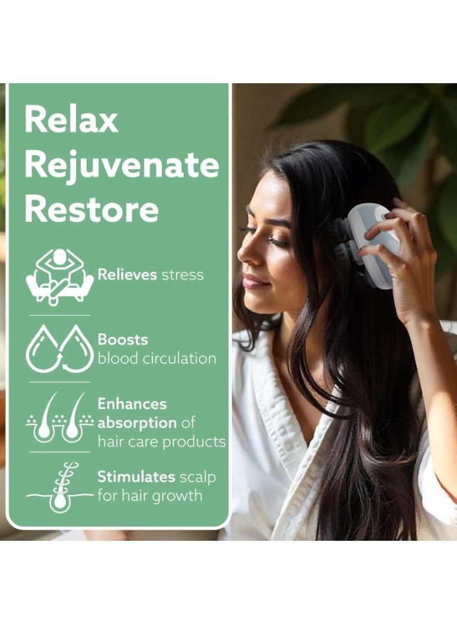 Blueidea Portable Electric Scalp Massager, Waterproof, For Hair Growth, Hair Deep Clean, Head Relaxation, 3 Speed Modes, Handheld Portable Head Scratcher Massager (Sable White) - Image 5