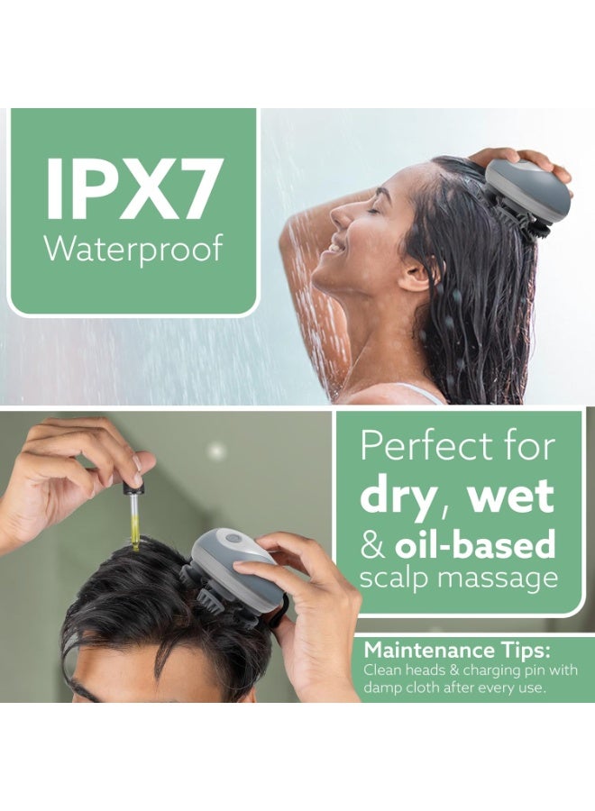 Blueidea Portable Electric Scalp Massager, Waterproof, For Hair Growth, Hair Deep Clean, Head Relaxation, 3 Speed Modes, Handheld Portable Head Scratcher Massager (Sable White) - Image 2