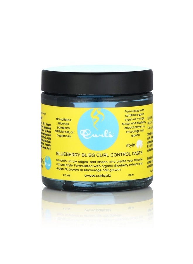 Curls Curls Blueberry Bliss Control Paste - 4 fl oz, For Wavy, Curly, and Coily Hair Types, Smoothes Out and Slicks Down Edges, Tames Frizz & Adds Sheen  - Image 1