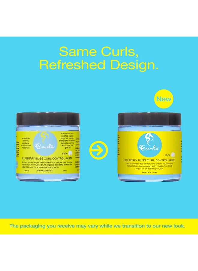 Curls Curls Blueberry Bliss Control Paste - 4 fl oz, For Wavy, Curly, and Coily Hair Types, Smoothes Out and Slicks Down Edges, Tames Frizz & Adds Sheen  - Image 2