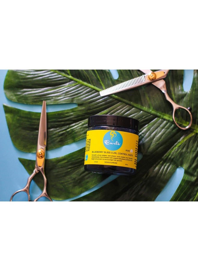 Curls Curls Blueberry Bliss Control Paste - 4 fl oz, For Wavy, Curly, and Coily Hair Types, Smoothes Out and Slicks Down Edges, Tames Frizz & Adds Sheen  - Image 3