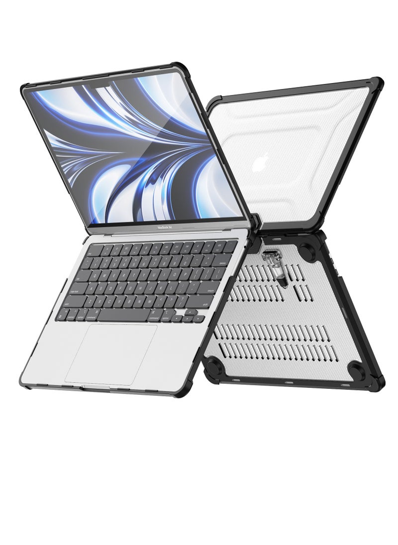 Generic Adapted To Macbook Air13.6 2022/2024 (M2 A2681/M3 A3113) Laptop Protective Case Transparent Frosted Cooling Bracket Anti-Fall Case  - Image 2