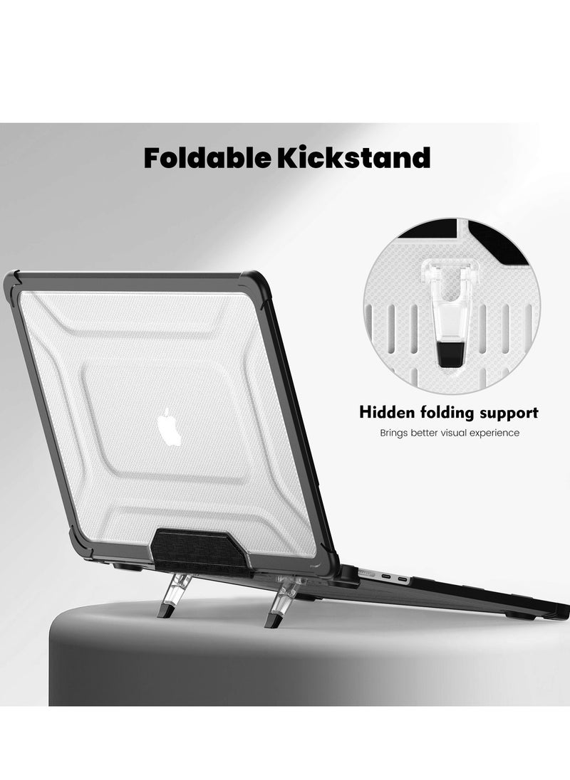 Generic Adapted To Macbook Air13.6 2022/2024 (M2 A2681/M3 A3113) Laptop Protective Case Transparent Frosted Cooling Bracket Anti-Fall Case  - Image 3
