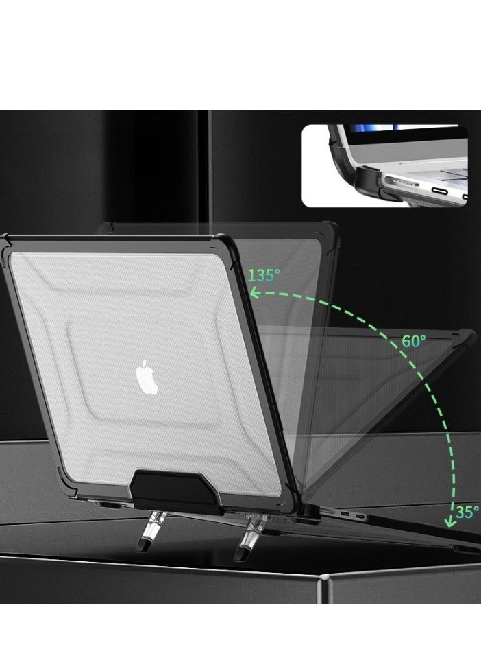 Generic Adapted To Macbook Air13.6 2022/2024 (M2 A2681/M3 A3113) Laptop Protective Case Transparent Frosted Cooling Bracket Anti-Fall Case  - Image 4
