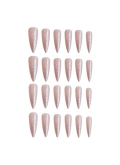 Press On Nails Long Stiletto Fake Nails Glossy Glue On Nails Sharp Almond Acrylic Nails Nude Pink Artificial Nails Bling Glitter Stick On False Nails With Design 24 Pcs - pzsku/Z28BC6928529D1F5A36D3Z/45/_/1734182895/0fbd2438-193f-43bb-b9f1-f1f0820a3b48