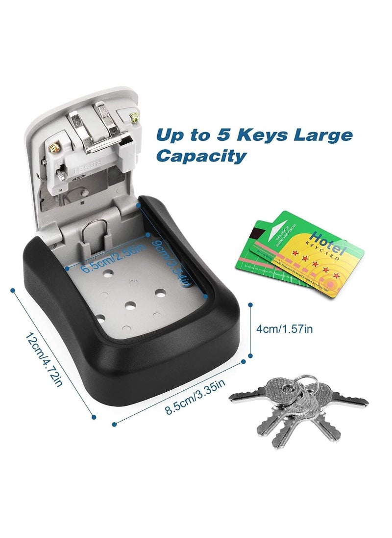 DMG TECH - Security Key Lock Box, 4 Digit Metal Outdoor Safe Key Box, Weatherproof Lock box for House Key, Wall Mount Key Storage, Resettable Code - Image 1