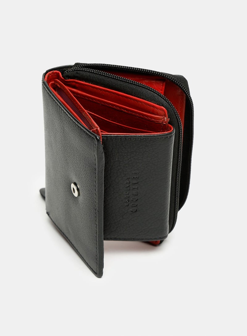 TEAKWOOD Genuine Leather RFID with Photo ID Card Holder Coin Pocket Wallet - Image 3