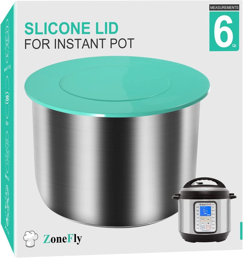 ZoneFly Silicone Lid for Instant Pot 6 Qt - 5 & 6 Quart Cover for Inner Pot Lid Fit Insta Pot IP DUO-60, LUX, ULTRA, Nova, Pro Crisp 6Qt, Pro, Viva, Smart Wifi and More, Sealing Lid for 6 Qt Pressure Cooker - Image 1