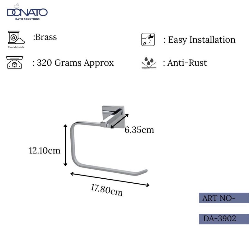 DONATO DONATO Replay Towel Ring Holder Bathroom and Kitchen Brass DA3902  - Image 3