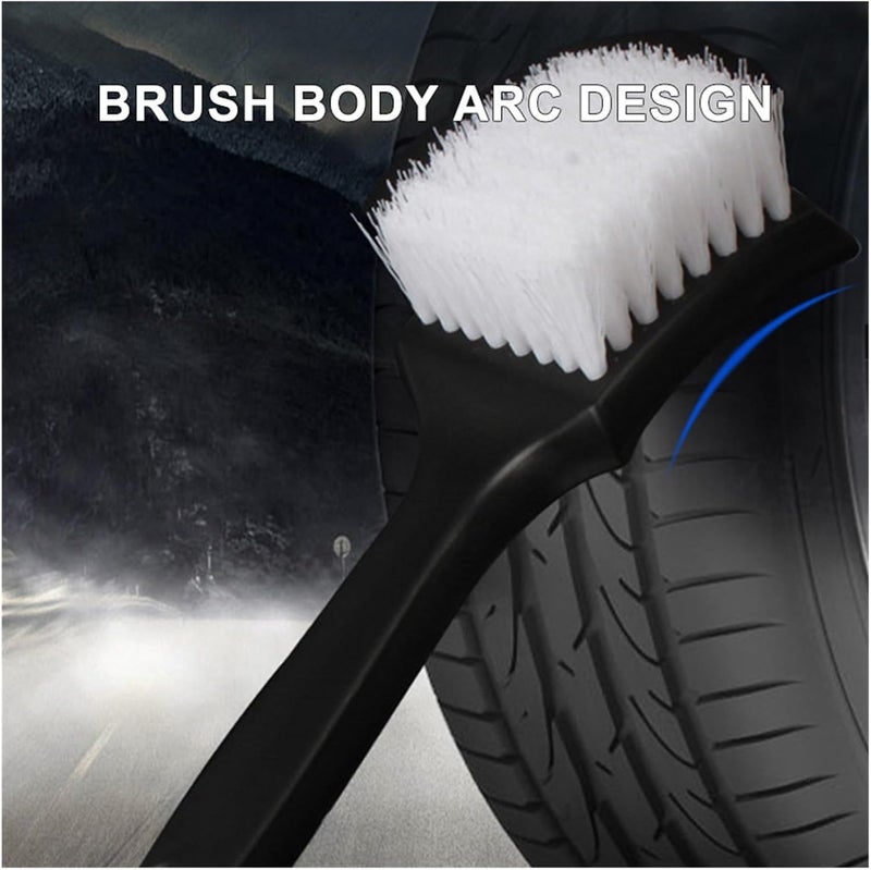 Compatible for 4pc Car Wheel Rim Cleaning Brush Black Handle Tire Hub Clean Auto Detailing Washing - Image 3