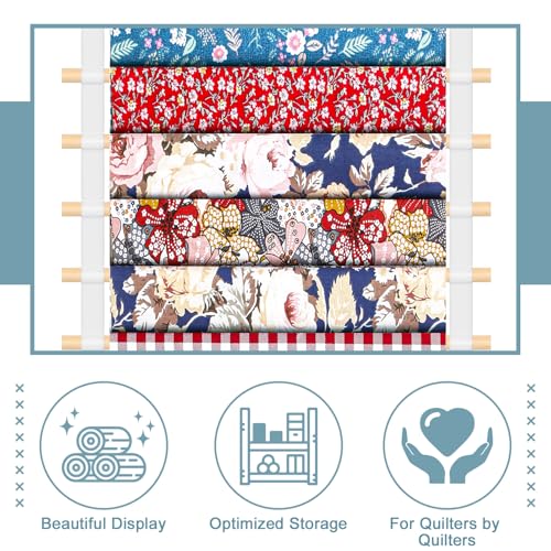 Anglechic 20-Shelf Hanging Wall Fabric Organizer, Over The Door Cloth Organizer with 4 Hooks, Closet Hanging Fabric Storage for Sewing & Quilting Collection(16.5 Inch) - Image 3