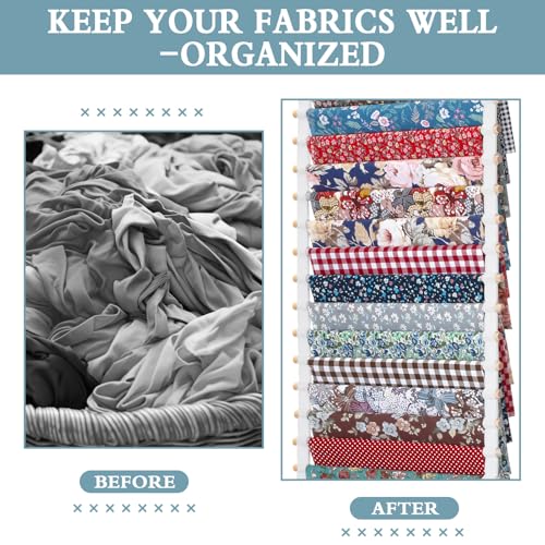 Anglechic 20-Shelf Hanging Wall Fabric Organizer, Over The Door Cloth Organizer with 4 Hooks, Closet Hanging Fabric Storage for Sewing & Quilting Collection(16.5 Inch) - Image 4