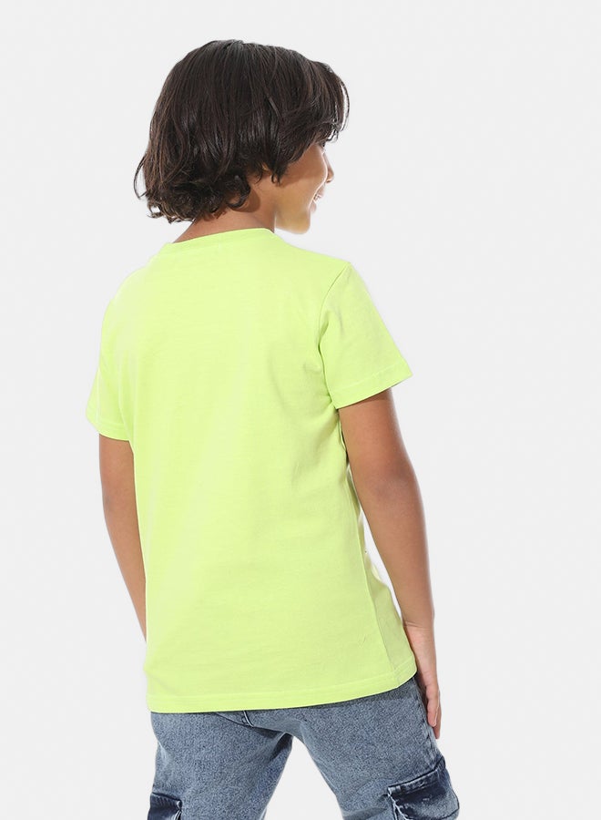 Andora Regular Fit Printed Boys T-Shirt_Neon Green - Image 4