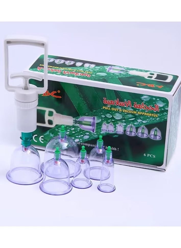 6-Piece Therapeutic Cupping Cup Set with Hand Pump - Traditional Relief and Therapy - Image 2