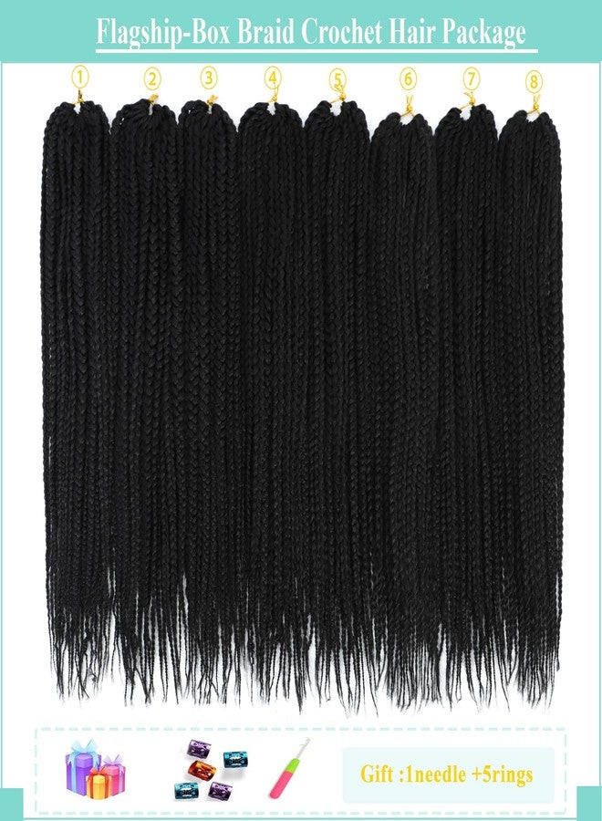 Flagship 8 Packs Crochet Braids for Back Women 18 Inch Crochet Box Braids Prelooped Crochet Hair for Black Women Box Braids Crochet Hair Extensions - Image 2