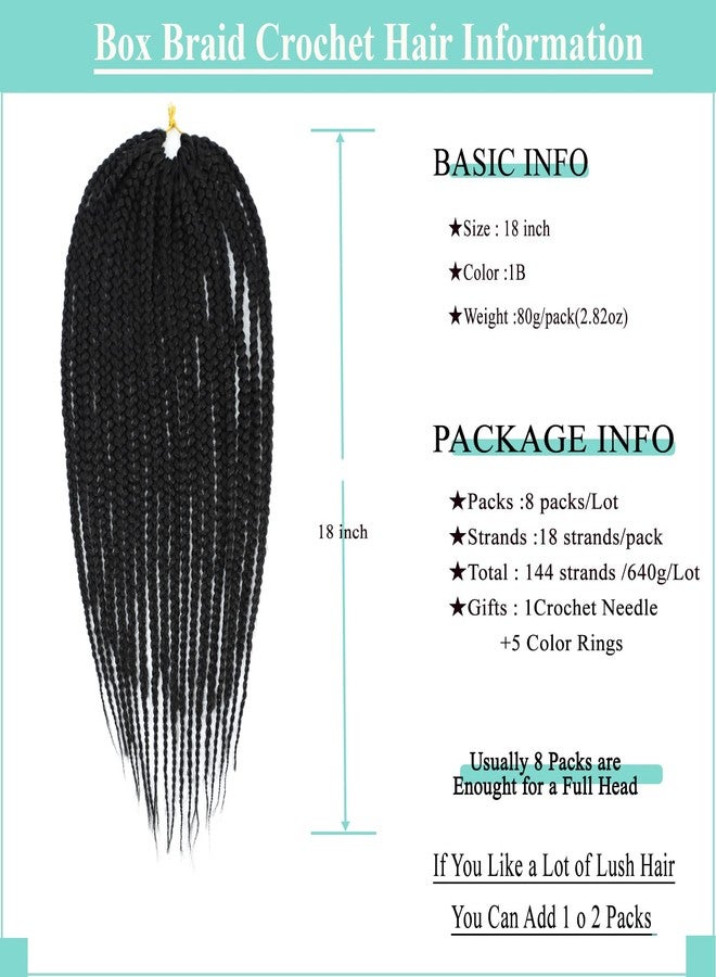 Flagship 8 Packs Crochet Braids for Back Women 18 Inch Crochet Box Braids Prelooped Crochet Hair for Black Women Box Braids Crochet Hair Extensions - Image 3
