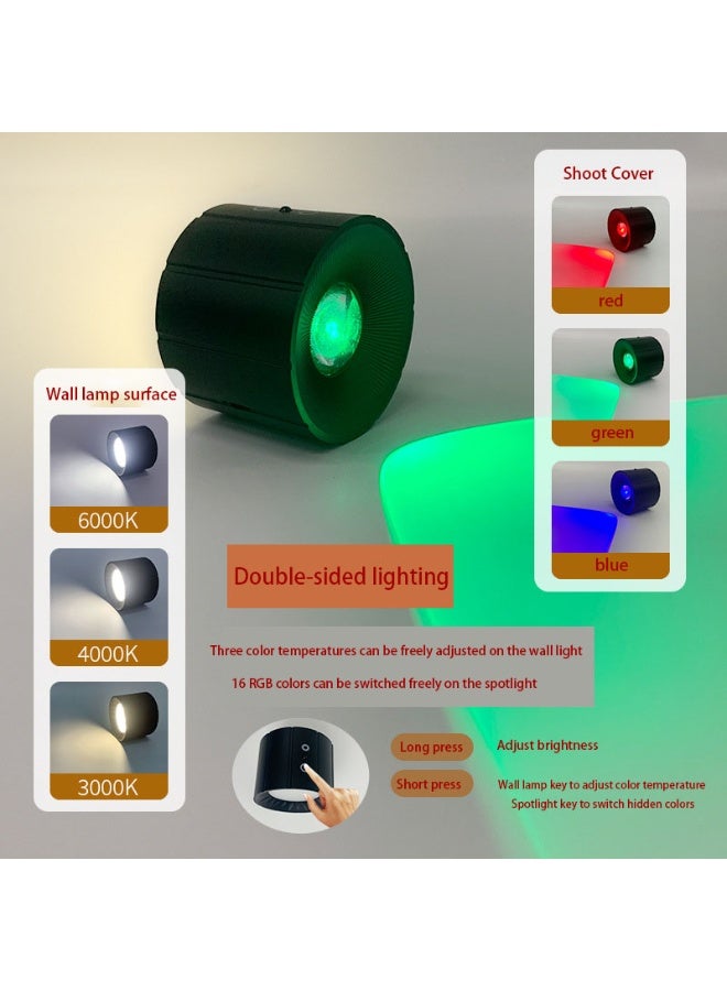 New double-sided luminous magnetic wall lamp spotlight living room bedroom bedside lamp wall lamp rechargeable decorative atmosphere lamp 2600 mAh large-capacity lithium battery high quality stable performance, free from the constraints of the line  - Image 1