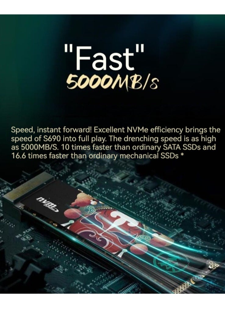 M MIAOYAN - New S690 solid state drive M.2 interface PCIe 4.0 Yangtze Memory Wafer TLC particles 1TB - Image 1