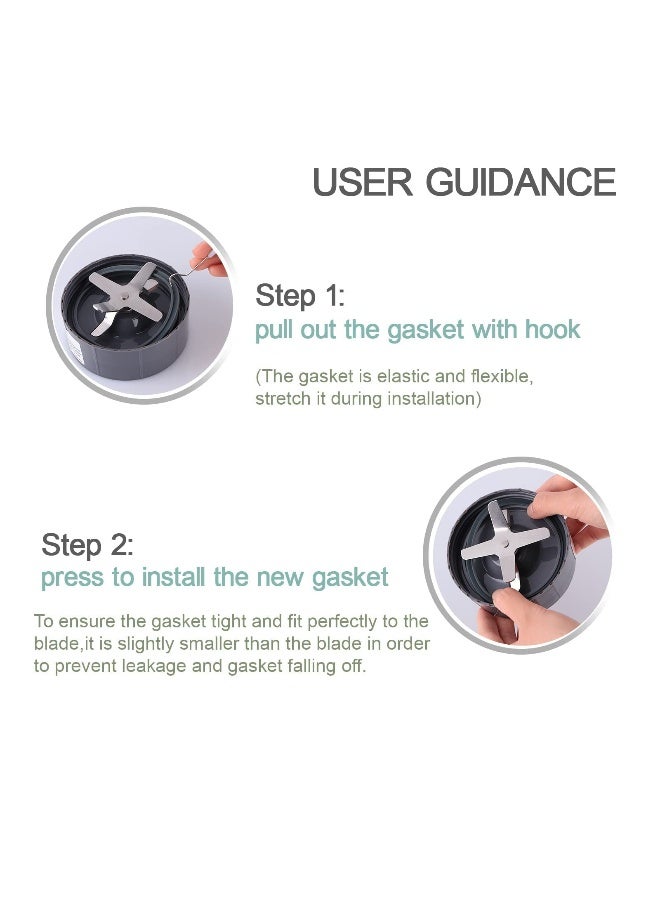 PODCAY Replacement Parts, 6 Pcs Gasket Replacement, Gasket Accessories Replacement Parts for Nutribullet Pro Blender 900 Series 900W - Image 4