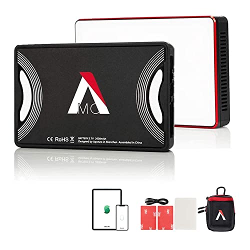 Aputure MC RGBWW On Camera Video Light, CRI/TLCI 96+, Temperature 3200K-6500K, HSI Mode,Support Magnetic Attraction and App with USB-C PD and Wireless Charging - Image 1