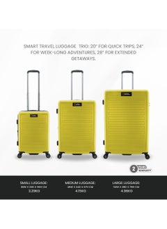 NATIONAL GEOGRAPHIC National Geographic Cruise 100% PC Hardshell Suitcase Set, Durable Lightweight  TSA Combination Lock Travel Luggage, 4 Quite Spinner Wheel, 3pcs Trolley Bag (20+24+28 Inch) Yellow.  - Image 2