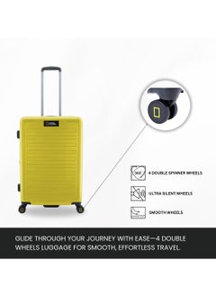 NATIONAL GEOGRAPHIC National Geographic Cruise 100% PC Hardshell Suitcase Set, Durable Lightweight  TSA Combination Lock Travel Luggage, 4 Quite Spinner Wheel, 3pcs Trolley Bag (20+24+28 Inch) Yellow.  - Image 4