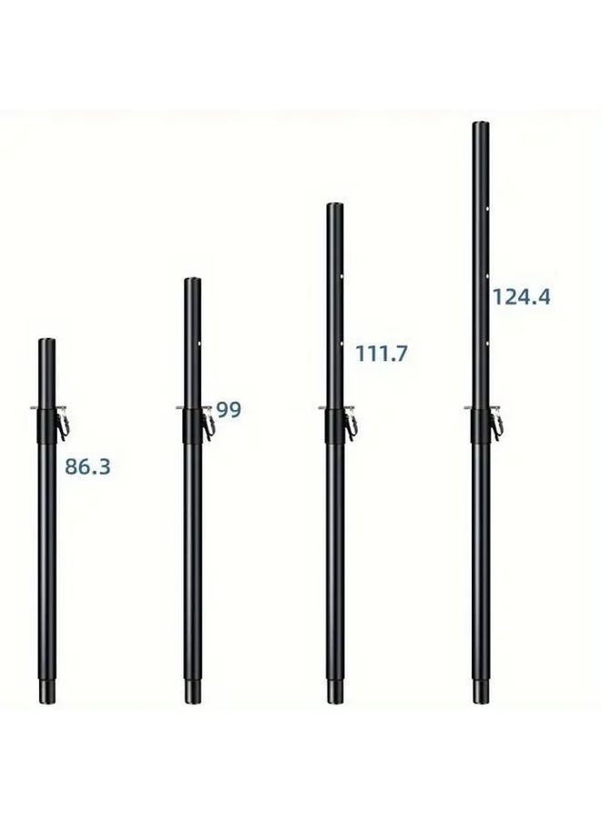 Black Metal Speaker Stand Adjustable Height M20 Thread Pole 35mm Jack Connector - Image 4