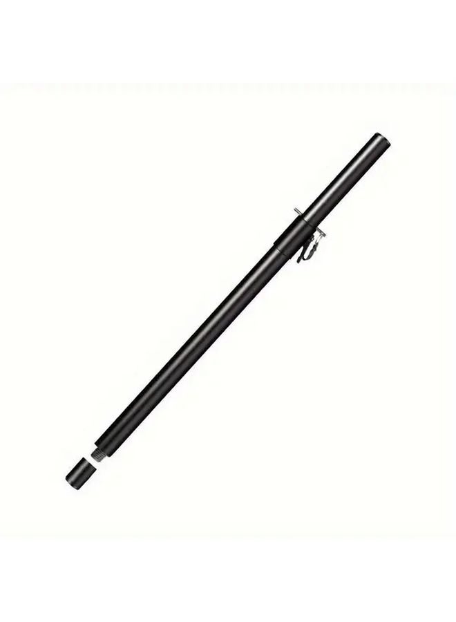 Black Metal Speaker Stand Adjustable Height M20 Thread Pole 35mm Jack Connector - Image 1