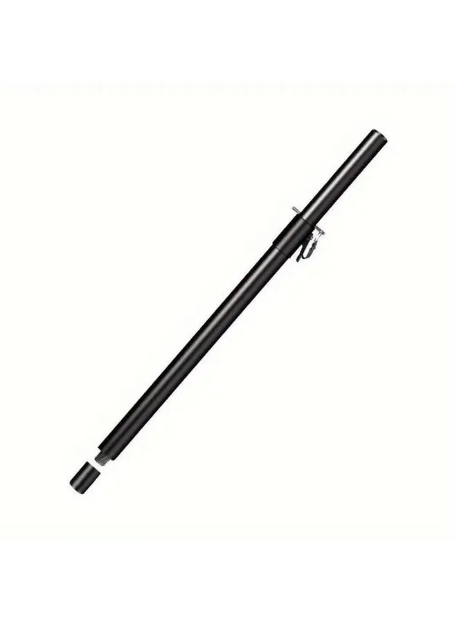 Black Metal Speaker Stand Adjustable Height M20 Thread Pole 35mm Jack Connector - Image 3