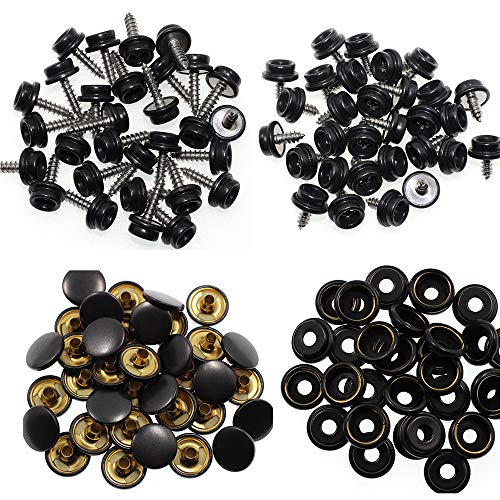 BetterJonny 180 Pieces Canvas Snap Kit, BetterJonny Stainless Steel Screws Snaps Marine Grade Canvas and Upholstery Boat Snaps Button Fastener with 3 Setting Tools for Boat Cover Furniture Black - Image 4