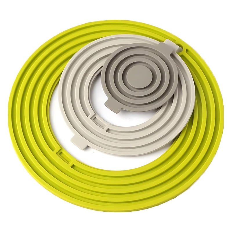 BENCI 3in1 Round Silicone Trivet Mat Drink Coaster Multipurpose for Hot Pots Dishes Bowls Cups Heat Resistant NonSlip Pad Tabletop Protection Green 2 Set 20 CM - Image 4
