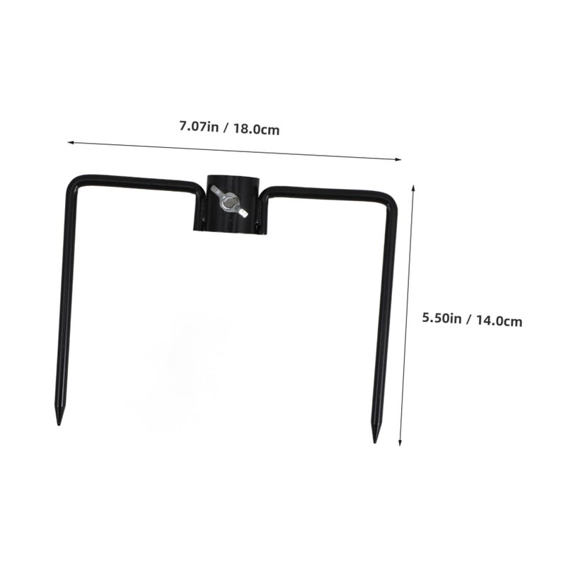 Ground Stake Outdoor Iron Flag Pole Holder Umbrella Anchor Base Garden Stand Patio Shepherds Hook - Image 3