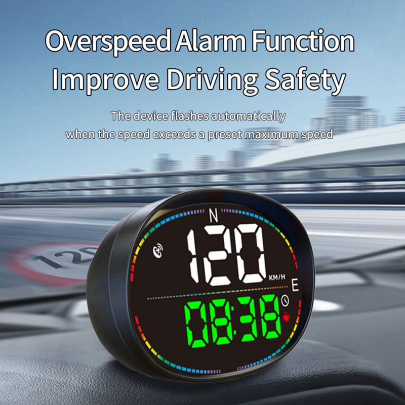 Head Up Display, 3 Inches Car Universal Head Up Display GPS Speedometer with Speed, Time, Compass, Overspeed Warning, Mileage Measurement, Fatigue Driving Alarm for All Vehicle - Image 5