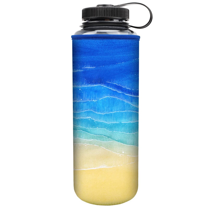 YR Neoprene Insulator Sleeve for Nalgene - Water Bottle Cooler & Holder in Black (48oz)