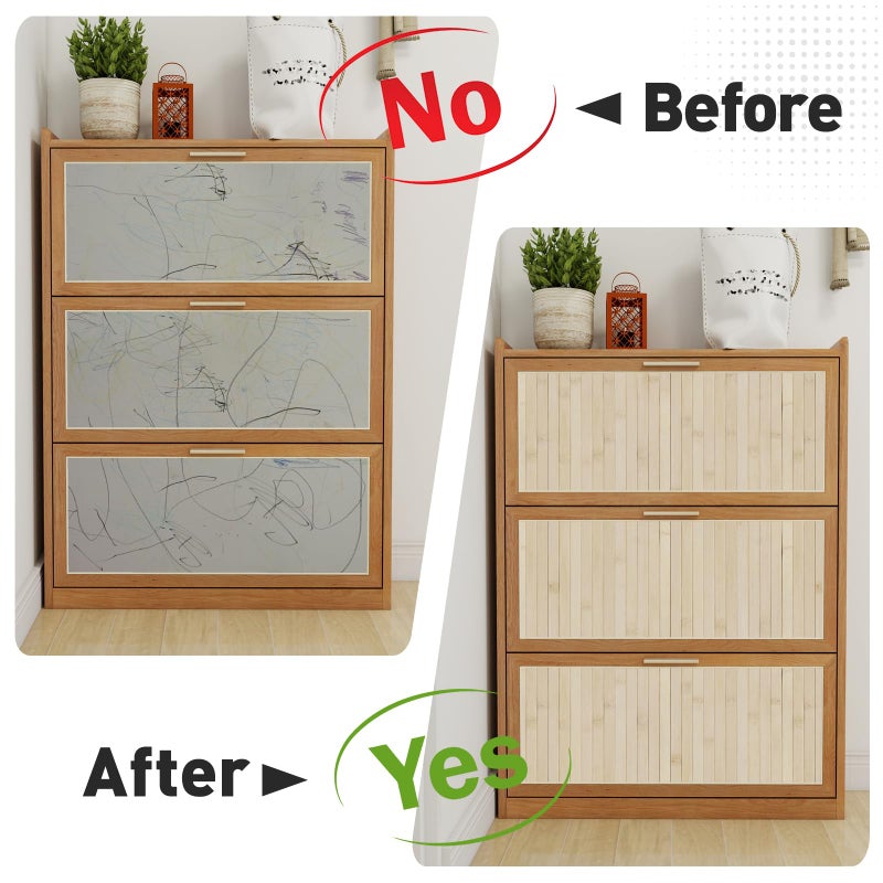 Qianglive Bamboo Wallpaper Peel and Stick - 17.3â€x120â€ Realistic Wood Slat Texture, Self-Adhesive Vinyl for Accent Wall, Bathroom, Spa Room, Natural Decor, Waterproof & Easy Install Beige - Image 4