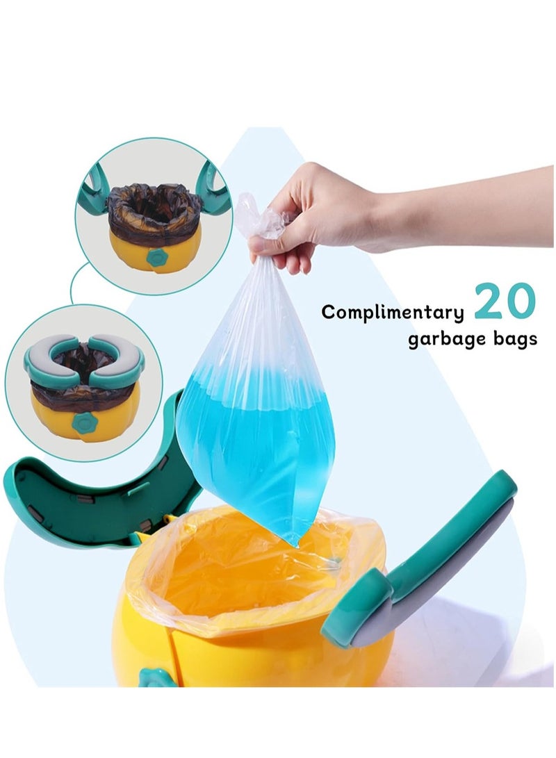 Excefore Travel Potty for Toddlers Kids, Foldable Potty, Potty Training Toilet Seat, Includes 20 Disposable Baggies, Emergency Travel Potty Perfect for Public Toilets, Road Trips, Beach, and More - Image 3