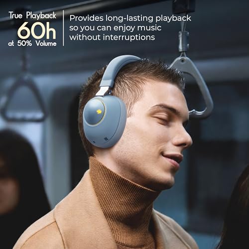 ZEBRONICS Duke (2026 Upgrade) Wireless Headphone, BT v5.3, Upto 60 hrs Playback, 40mm Drivers, Deep Bass, ENC, Gaming Mode, Dual Pairing, LED Lights, Media/Volume Control, Call Function (Darkblue) - Image 4