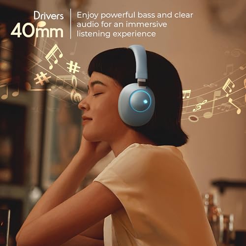 ZEBRONICS Duke (2026 Upgrade) Wireless Headphone, BT v5.3, Upto 60 hrs Playback, 40mm Drivers, Deep Bass, ENC, Gaming Mode, Dual Pairing, LED Lights, Media/Volume Control, Call Function (Darkblue) - Image 3