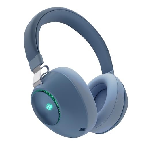 ZEBRONICS Duke (2026 Upgrade) Wireless Headphone, BT v5.3, Upto 60 hrs Playback, 40mm Drivers, Deep Bass, ENC, Gaming Mode, Dual Pairing, LED Lights, Media/Volume Control, Call Function (Darkblue) - Image 1